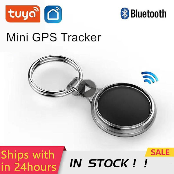 Mini Gps Tracker Locator Tuya Smart Life App Key Finder Nyckelring Telefoner Barn Husdjur 1PC White