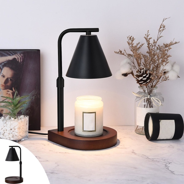 Ljusvärmare lampa, ingen flamma elektrisk ljus vax smältlampa, justerbar ljusstyrka varmare lampa för hem sovrum dekor bordslampa