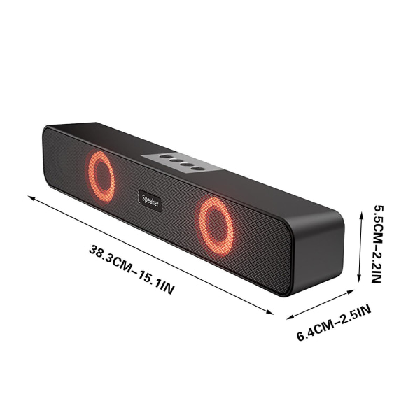 Färgglad Bluetooth högtalare med lampor, högvolym stereodator, multimedia Bluetooth -ljud
