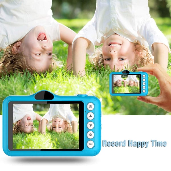 Digitalkamera för barn för barn Presenter Kamera 3,5 tums skärm Uppladdningsbar fram och bak dubbellins 2 mp för barn 3-10 år gammal