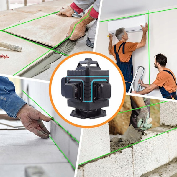 Laser Vattenpass 4D 360 16 Linjer Laserkors + Stativ
