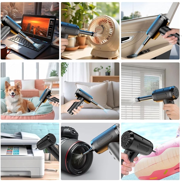 Elektrisk tryckluftsfläkt Kompressor PC Air Duster för damm