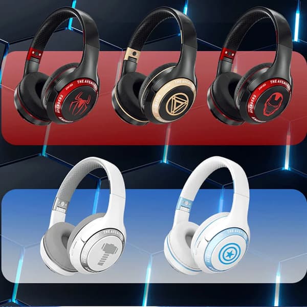 Marvel Spider-Man Bluetooth Eagles Over ear Vikbara Trådlösa Datorhörlurar Brusreducering HIFI Stereo Gaming Headset M500