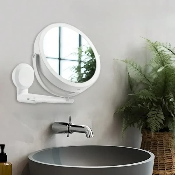 Sminkspegel med Belysning, USB-driven Dimbar Sminkspegel för Badrum och Sovrum WHITE