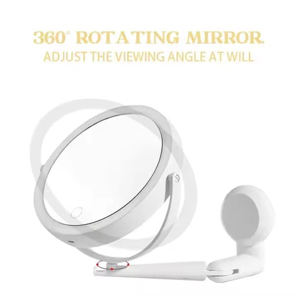 Sminkspegel med Belysning, USB-driven Dimbar Sminkspegel för Badrum och Sovrum WHITE