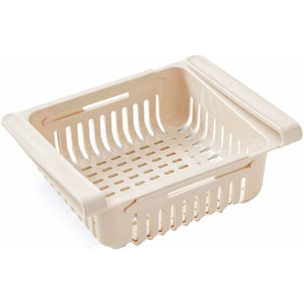 Kylskåpsförvaringslåda, kylskåpslåda, kylskåpshyllförvaringslåda, hemförvaring (1 st, beige)