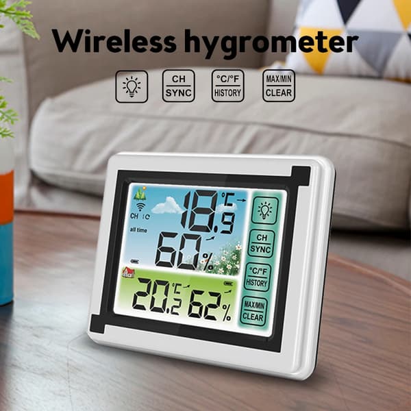 Digital Termometer Väderstation Inomhus Utomhus Trådlös Temperatur Luftfuktighetsmätare Sensor Väder Hygrometer Termometer 8pcs