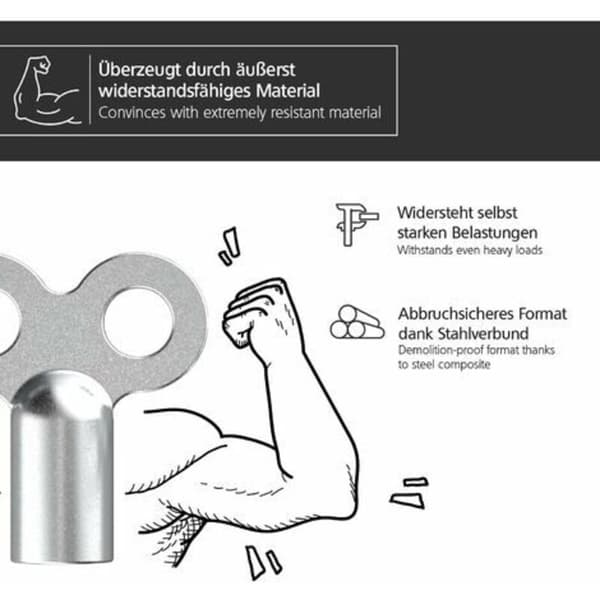 Set med 5 elementnycklar - Hållbara elementnycklar i aluminium - Elementnycklar för flera element - Lättanvänd elementnyckel för värmeelement
