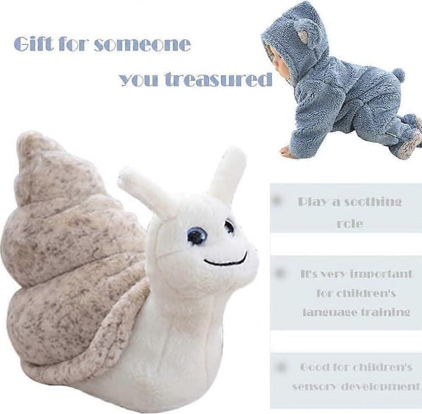 7\" Snigel gosedjur, söt mjuk sovande snigel plyschleksak present till barn