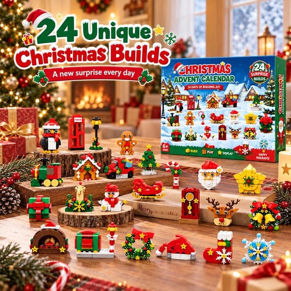 1 st Julkalender, 24 byggbara kylskåpsmagneter