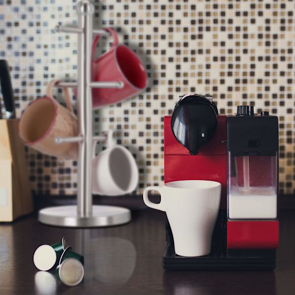 Bar Stående Mugghållare Rostfritt Stål Kaffe Mugg Kök Rund Kopp Träd Silver