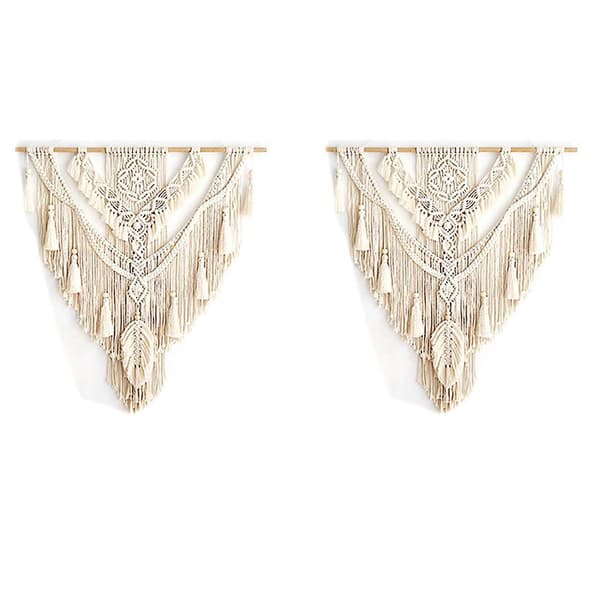 2X Nordisk Boho Tapet Väggbonad Makrame Handvävd Tofs Heminredning Stor Tapet