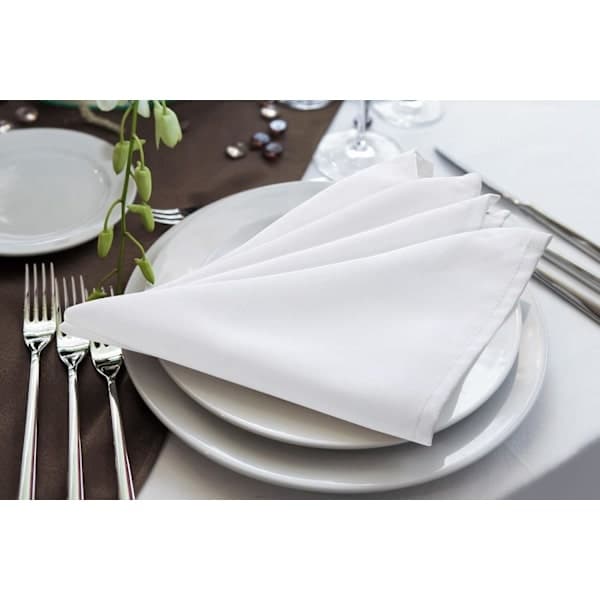 Stofservietter – 24-pak, genanvendelige (Hvid, 43 x 43 cm) Sort Black