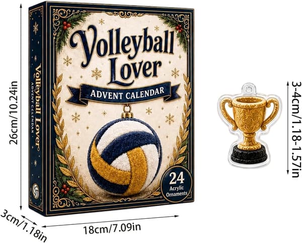 Volleyballelsker Julekalender Akryl Ophængssæt 24 Stk.