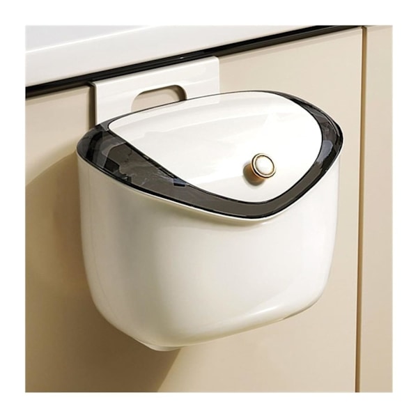 Trash Can Bathroom Hanging Trash Can with Lid, 1.6/2.4 Gallon Small Plastic Trash Can Wall-Mounted Trash Bin(S)