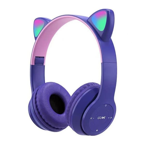 e Kat Ear Bluetooth-kompatibelt headset med LED trådløst headset{hw}{FY} Lilla Purple