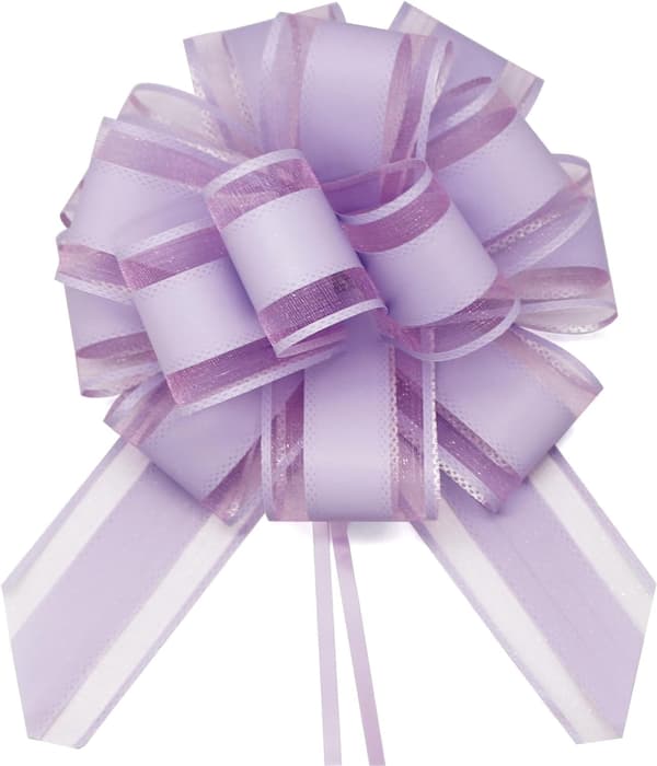 5-pack dragrosetter—lämpliga för presentinslagning, bröllop, jul, födelsedagskalas och presentaskar (lila); längd när de är platta: 16 cm. purple