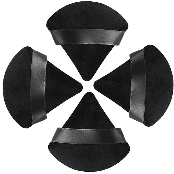 4 kpl puuteripuffia, kolmion muotoiset puuteripuffit puuterille - musta black