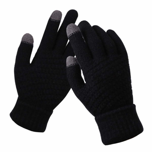 Vinterhandskar för kvinnor, stickade handskar, pekskärmshandskar, sport, varma och vindtäta vinterhandskar