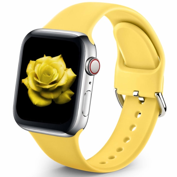 Sportsbånd kompatibelt med Apple Watch iWatch-bånd 42 mm 44 mmM/L for kvinner, menn, myke silikonremsarmbånd, ingefær