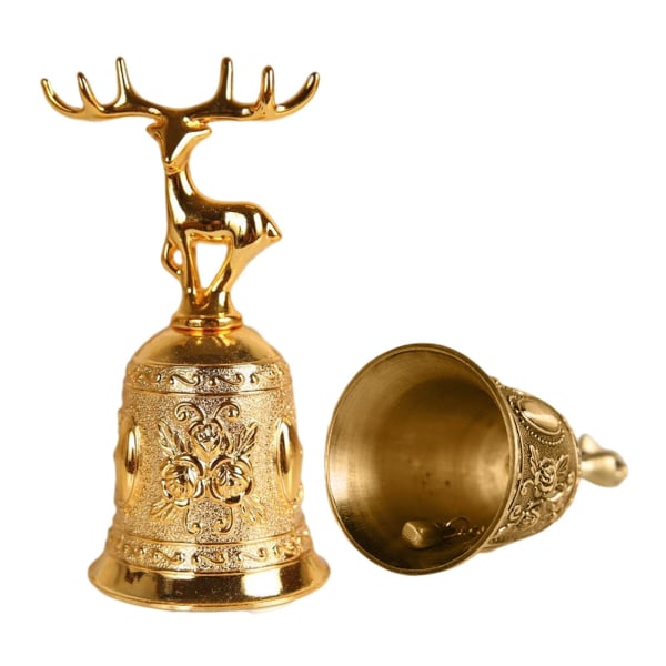 Dekorativ middagsklocka hjortform | Vintage graverad Bell Call Bell Handhållen Bell för bröllop, skola, jul, larm och sängliggande