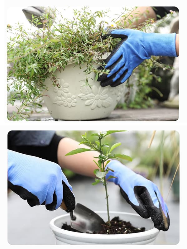 3 par havehandsker overlegent greb arbejdshandsker holdbare til havearbejde konstruktion, 23cm - blå-medium, 23cm - grøn-medium, 22cm - lilla; lille