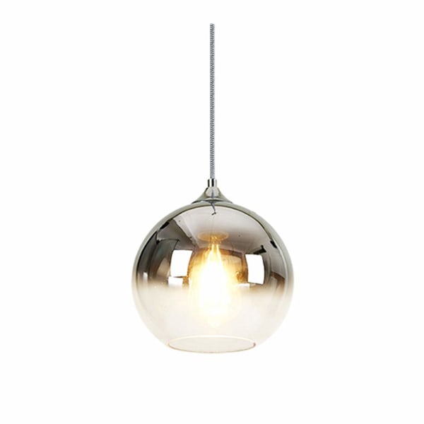 Sfärisk gradient färg glashängande ljus Modern glaslampa ljuskrona hängande ljus (silver, 20 cm)