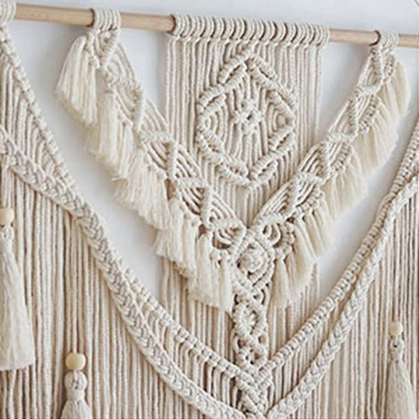 2X Nordisk Boho Tapet Väggbonad Makrame Handvävd Tofs Heminredning Stor Tapet