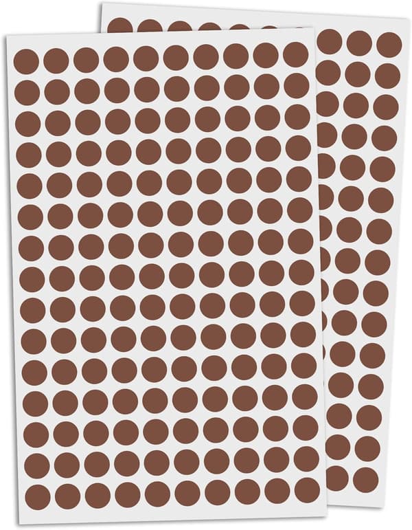 4080 pakkaus, 10 mm pyöreät tarrat - ruskea brown