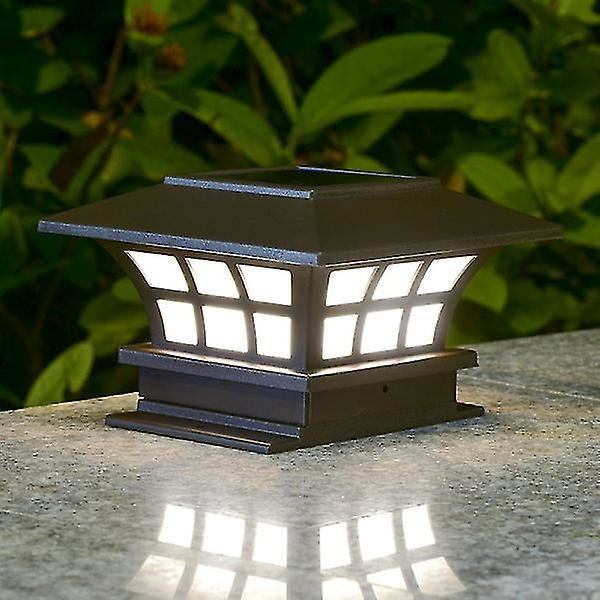 2 stk Pillar Lights Utendørs Solar Dekklampe Utendørs Stolpehettelys Utendørs Solarlys Solar Stolpehettelys Hage Solar Stolpelys