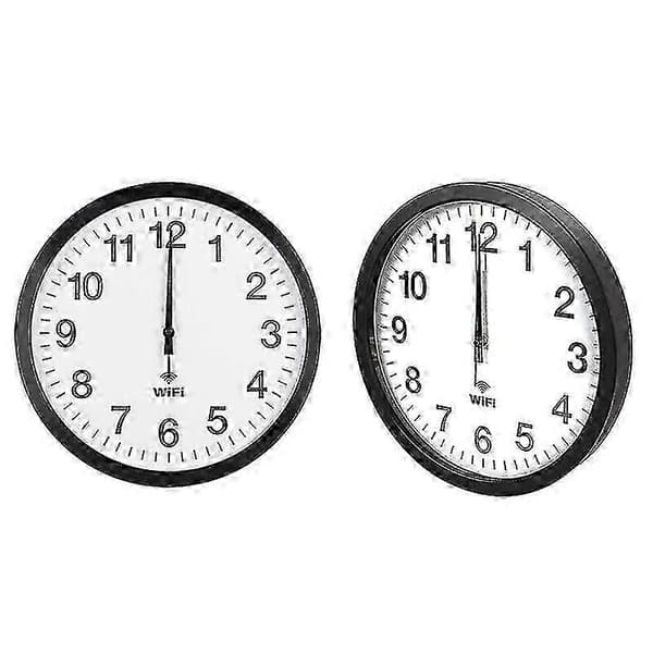 1 stk. Minimalistisk WiFi Vægur 12 tommer Automatisk Justering sort Silver