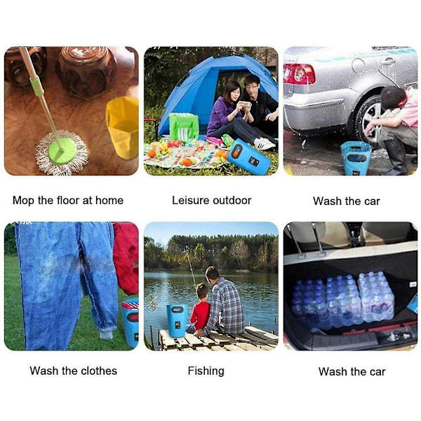 Bærbar sammenklappelig spand, perfekt til camping, rejser, vandreture, fiskeri, sejlads og havearbejde, sammenklappelig spand 15L