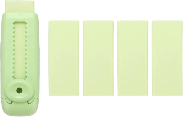 5-pak viskelædere, skydende udtrækkeligt viskelæder, tryk-træk, søde blyantviskelædere, bløde store lette, grøn (8*2,5 cm) green