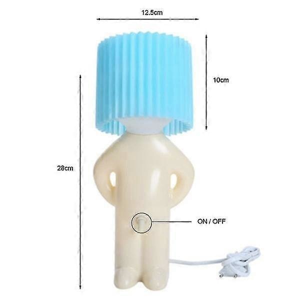 Kreativ liten nattlampe LED Naughty Boy Lampe SVART EU STIKK Kontakt Svart EU-stikk Blue