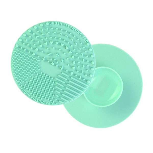 Borste rengöringsdyna, silikon rund sminkborste skurmatta Kosmetisk rengöringsdyna Bärbart tvättverktyg med sugkopp (grön)