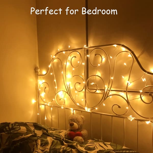 LED-lyslenke, 5M 50LEDs med timer (6 timer PÅ | 18 timer AV) er batteridrevet for rom, uteplass, Halloween, beige 5m beige