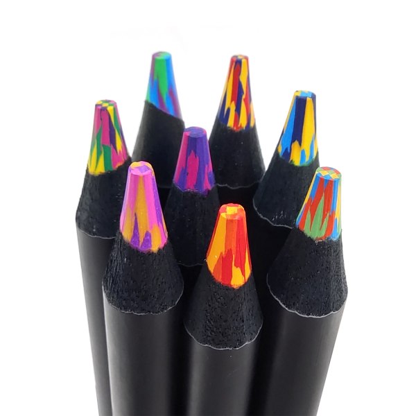 8 delar regnbågspennor, jumbofärgade pennor för vuxna och barn, flerfärgade pennor för konstritning, färgläggning, skissning, förvässad