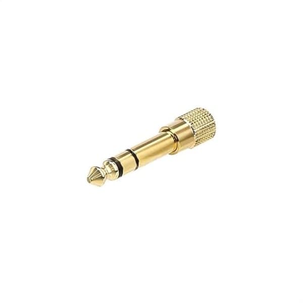 Forgyldt 6,35 mm 1/4 han til 3,5 mm 1/8 hun lydstereo hovedtelefonadapter - 2-pak