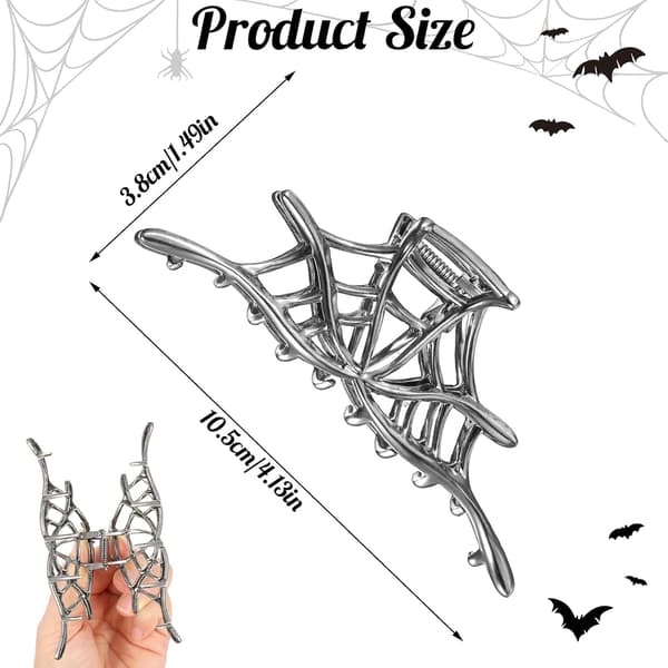 Halloween edderkoppespind metal hårklemme, gotisk-stil legeringsklemme (edderkoppespind design) – perfekt til kvinders cosplay feststyling. spiderweb