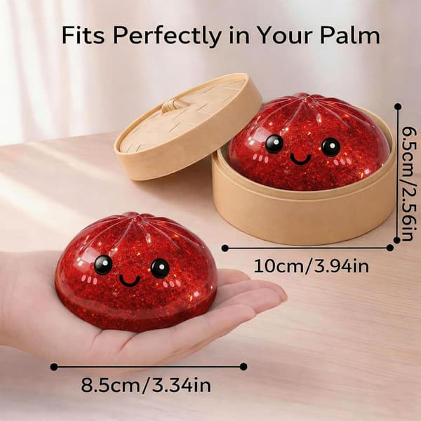 Glitter Dumpling Squishies Mystery Box, Mjuk Dumpling Stressavlastande Sensorisk Leksak för Vuxna (Röd) red