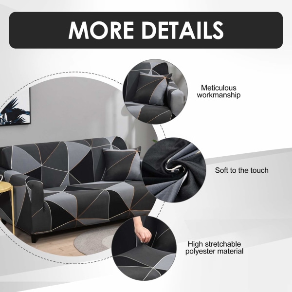 Elastisk sofaovertrekk 3-seters sofaovertrekk stretch sofaovertrekk sofa