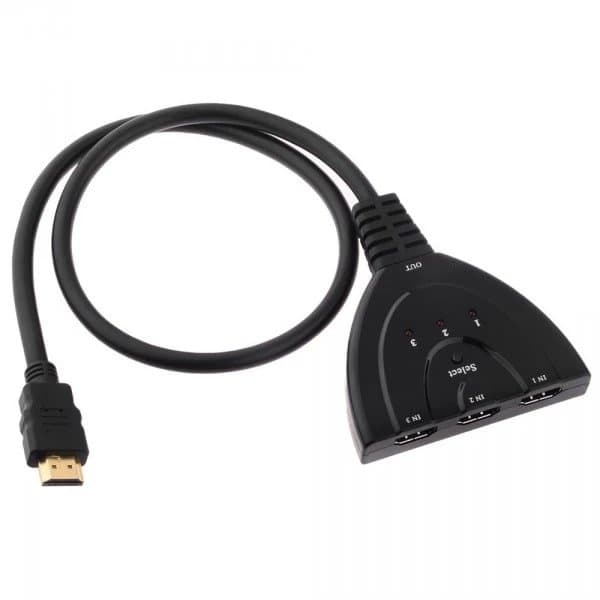 HDMI-switch, 3-vägs Svart 70cm