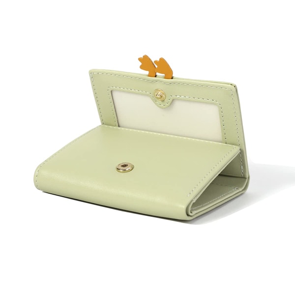 Tytöt Söpö 3D Duck Kolminkertainen lompakko Pieni lompakko Käteinen taskukorttikotelo ID-ikkunakukkaro naisille (VIHREÄ, DUCK PRINT)