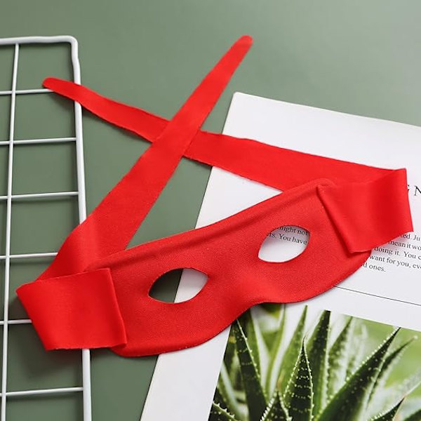 2-pack Halloween-kostym ögonmasker Maskeradmasker Cosplay-festkläder Tillbehör (röd)