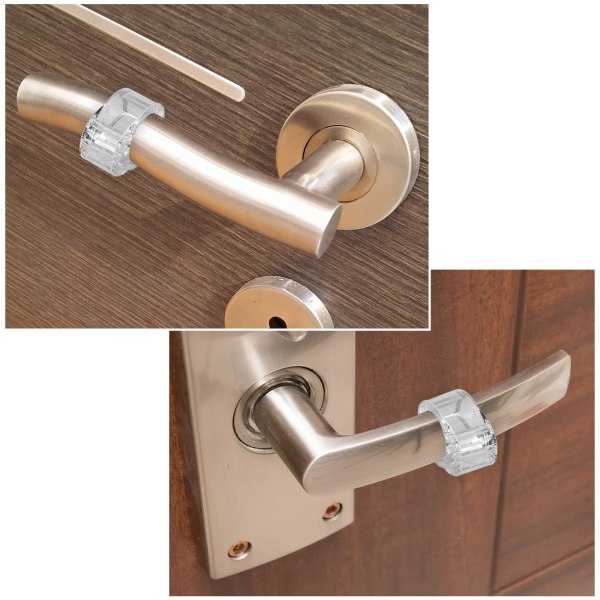 Sett med 6 dørstoppere, transparent dørhåndtaksbeskyttelse for beskyttelse av vegger og møbler, dørstoppere (O-formet)