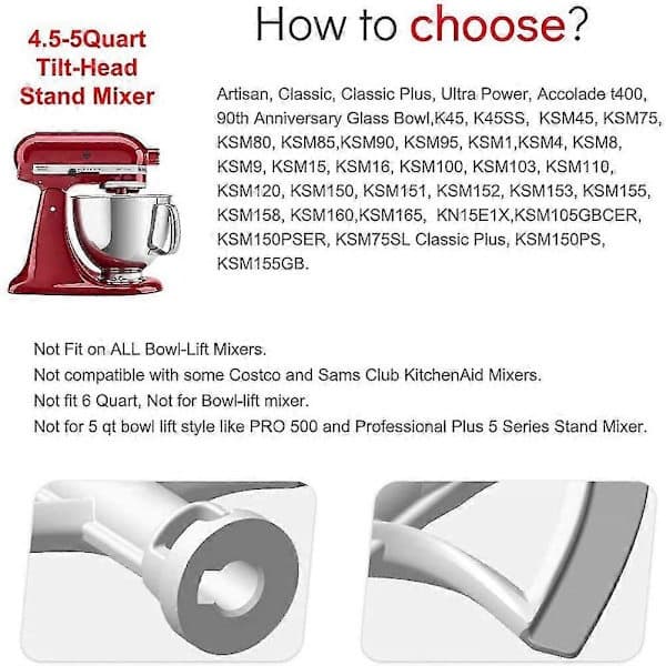 Flex Edge Beater til KitchenAid røremaskine med vippehoved, 4,5-5 Quart røremaskinetilbehør med fleksibel kant