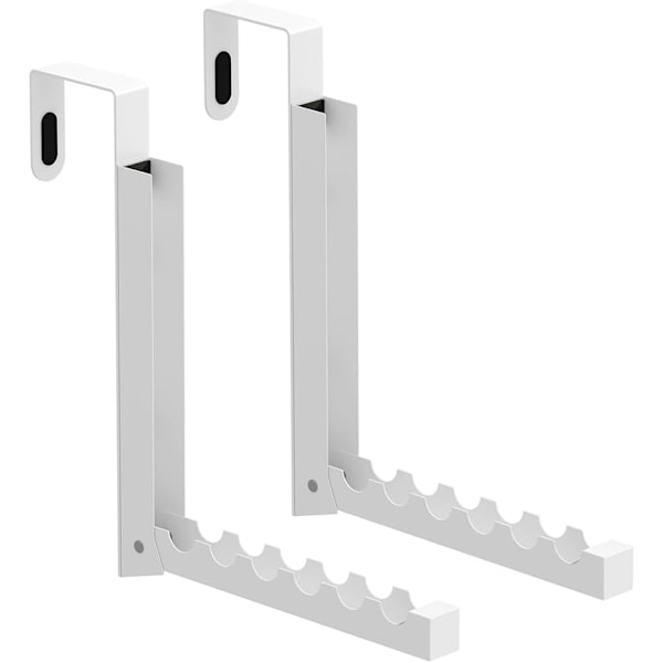 2-pack torkställ över dörren, hopfällbar över dörrkrokar galge tvätt hängande klädhängare med 6 spår (vit)