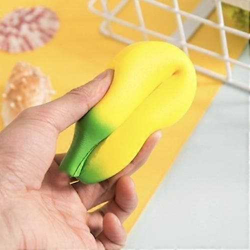 3-pack banan-squishy-leksaker, stresslindrande töjbar bananleksak, sensoriska fidget-leksaker för barn