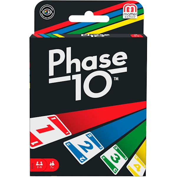 Mattel Games Phase 10 kortspel, sekvenser som liknar rummy, innehåller 108 kort