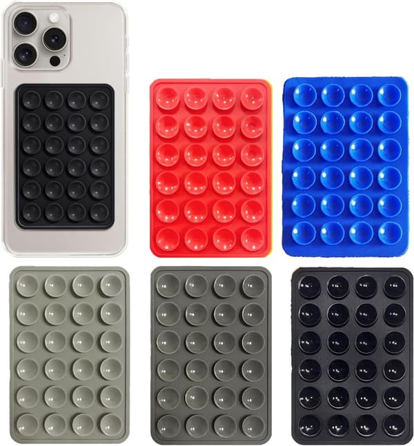 5 STK Sterkt grep telefon sugefeste - Klebrig silikonholder for hender (8*5.5cm) Multicolor